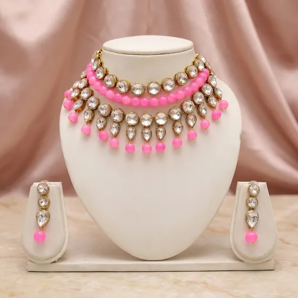 Pink_Chokar_Kundan_Jewellery_Set_For_Women