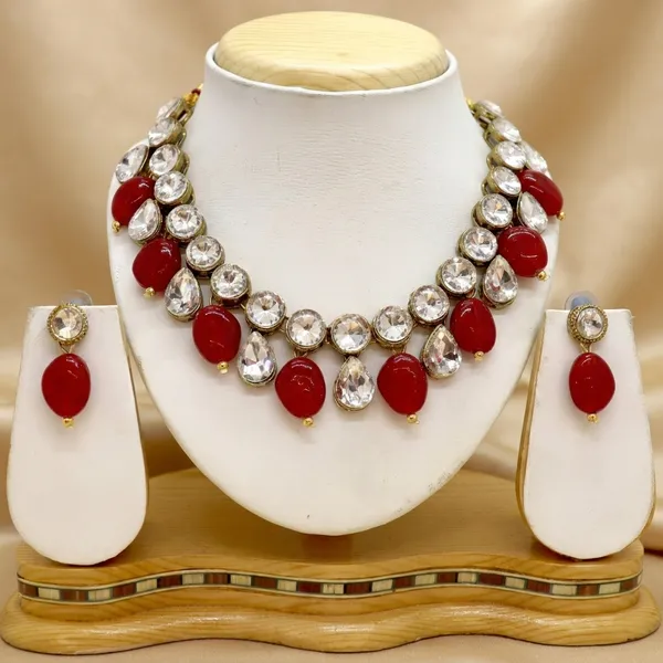 Maroon_Alloy_Copper_Jewellery_Set_For_Women