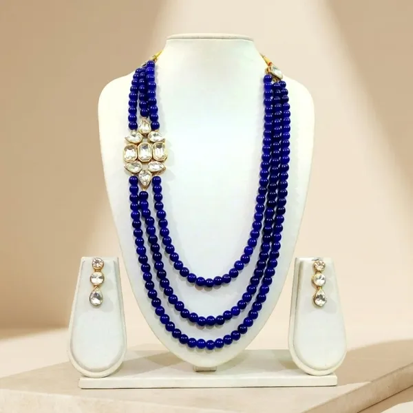 Three_Layer_Blue_Pearl_Necklace_Set