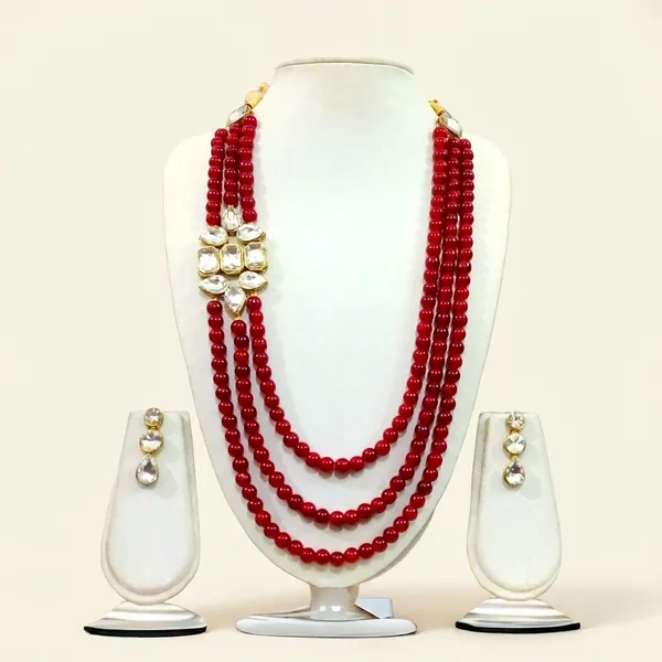Three_Layer_Mahroon_Pearl_And_Kundan_Necklace_Set