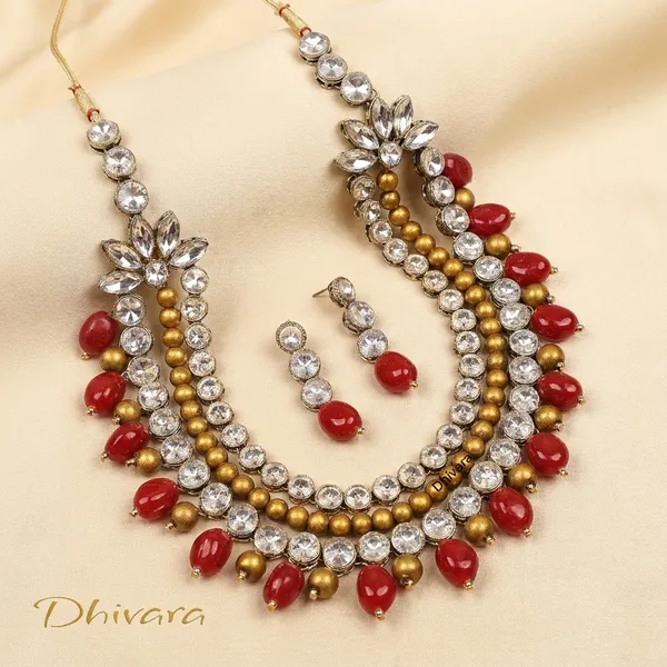 Three_Layer_Antique_Red_Alloy_Copper_Red_Jewellery_Set_For_Women