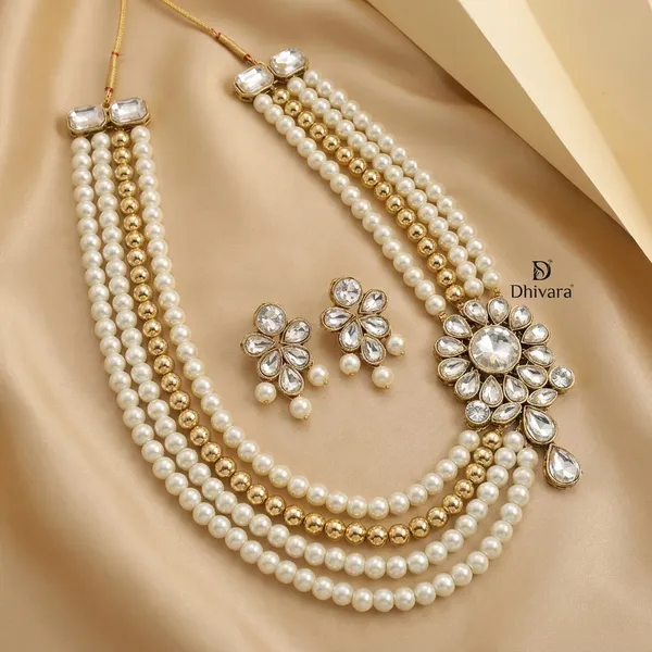 White_Alloy_Jewellery_Set_For_Women