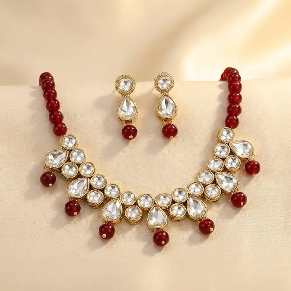 Maroon_Alloy_Copper_Jewellery_Set_For_Women