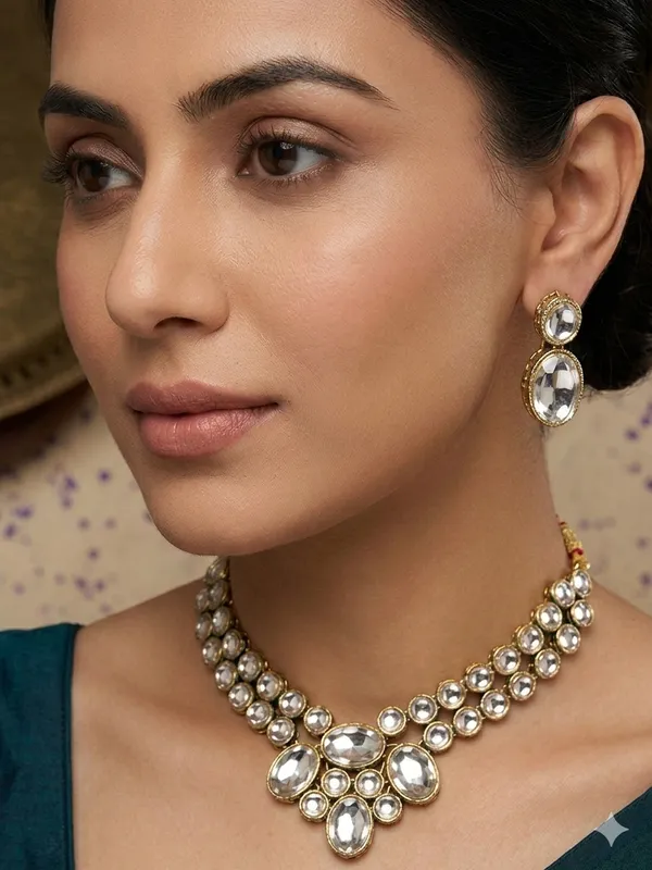 Copper_Plated_Beautiful_Double_Line_Pearl_Necklace_Set_For_Women