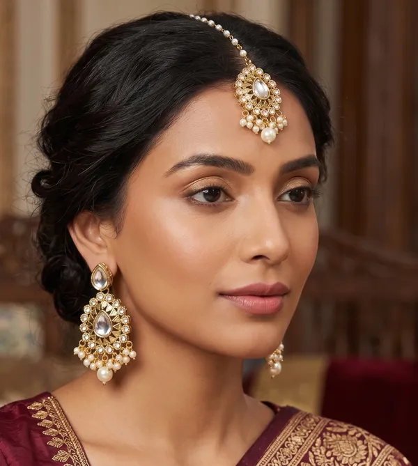 Traditional_Kundan_Earring_and_Maangtikka_Set_For_Women