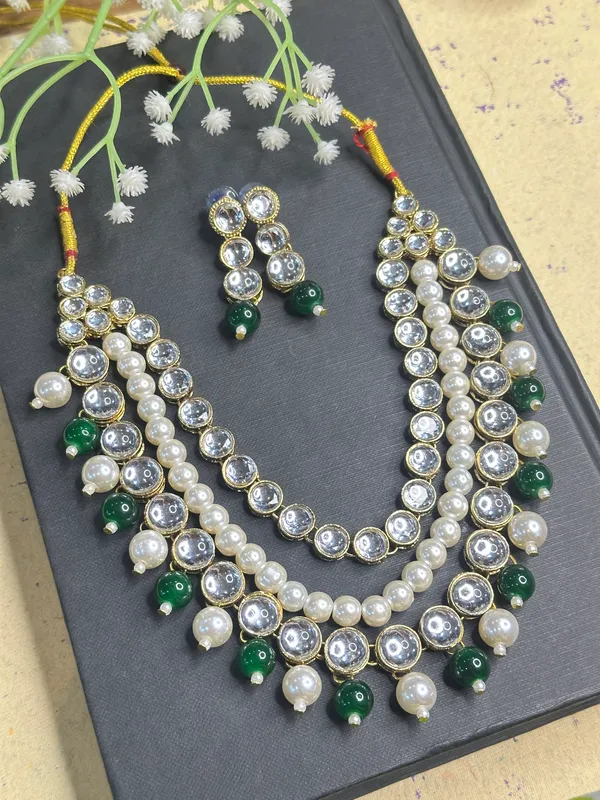 Three_Layer_Green_Alloy_Jewellery_Set_For_Women