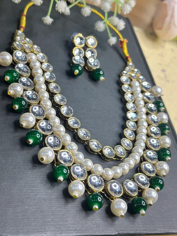 Three_Layer_Green_Alloy_Jewellery_Set_For_Women