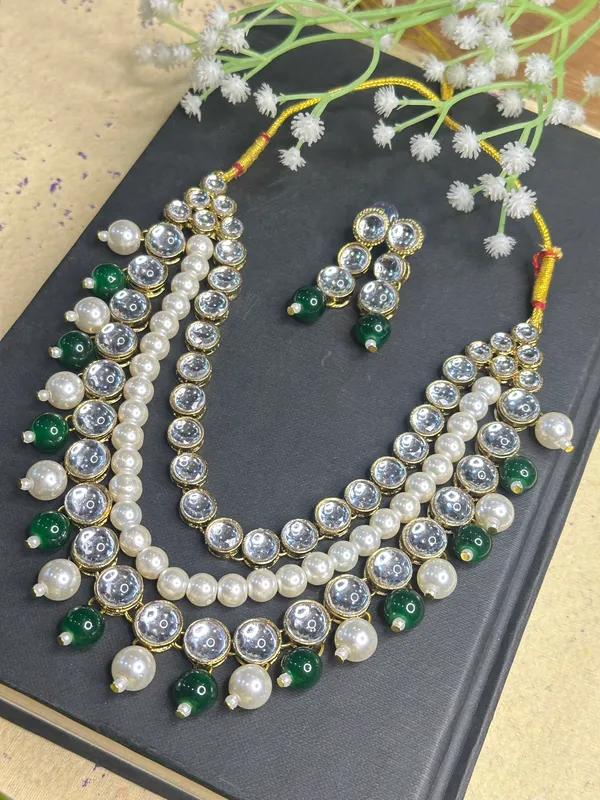 Three_Layer_Green_Alloy_Jewellery_Set_For_Women