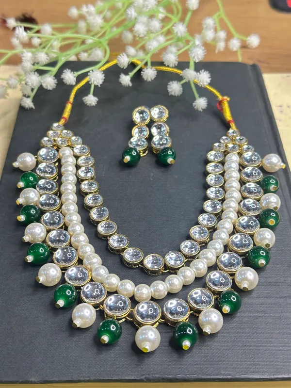 Three_Layer_Green_Alloy_Jewellery_Set_For_Women