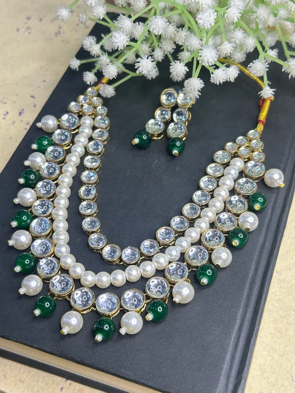 Three_Layer_Green_Alloy_Jewellery_Set_For_Women