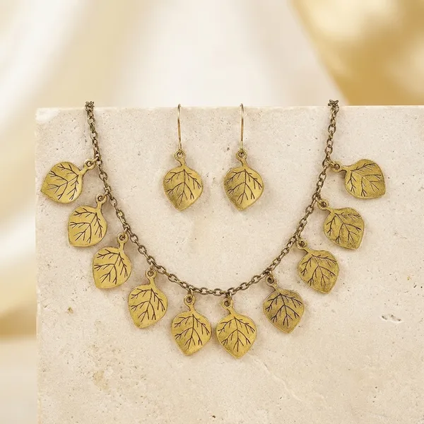 Copper_Plated_Twinkling_Leaves_Necklace