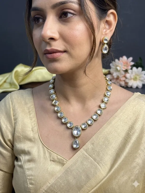 White_Alloy_Copper_Jewellery_Set_For_Women