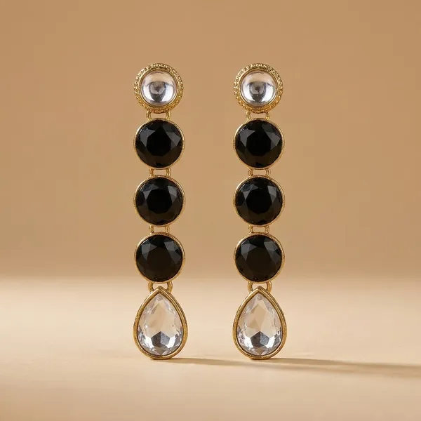 Kundan_Earring_Black_For_Women