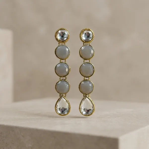 Kundan_Earring_Grey_For_Women