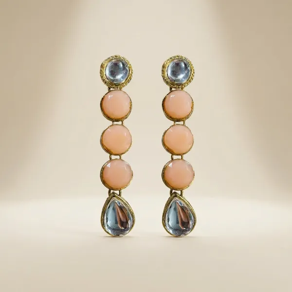 Kundan_Earring_Peach_For_Women