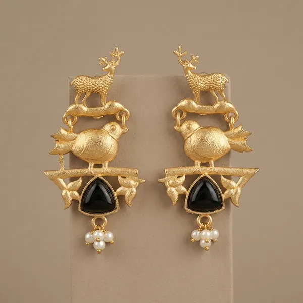 Dhivara_Black_Bird_Anti_Tarnish_Earring