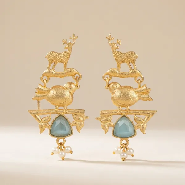 Dhivara_Blue_Bird_Anti_Tarnish_Earring