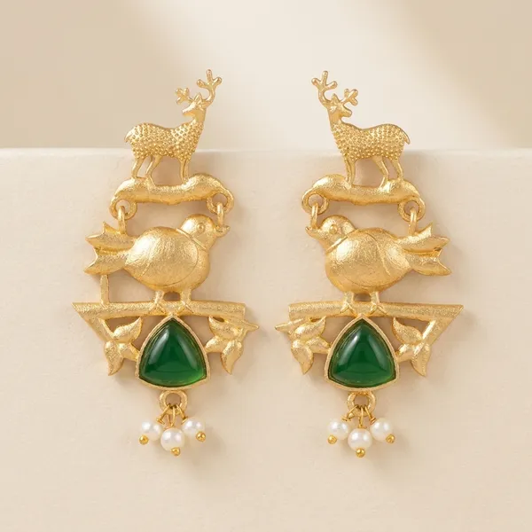 Dhivara_Green_Bird_Anti_Tarnish_Earring