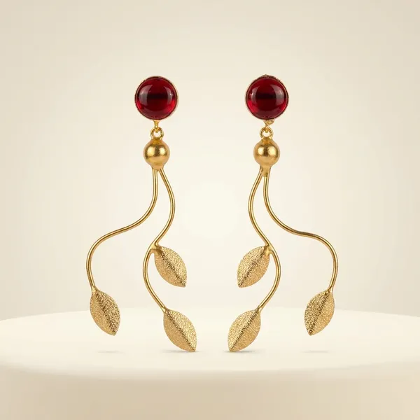 Dhivara_Red_Manavi_Anti_Tarnish_Earring