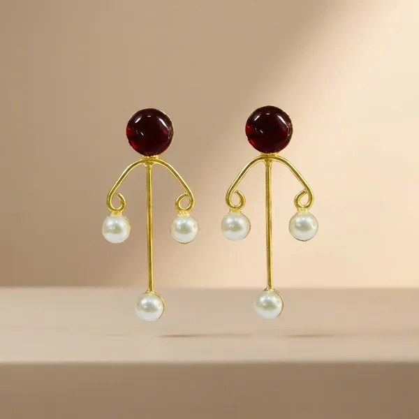 Dhivara_Anti_Tarnish_Red_Nalini_Earring