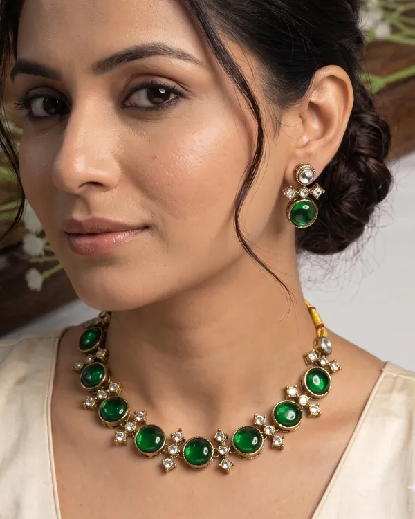 Green_Alloy_Metal_Copper_Plated_Necklace_Set