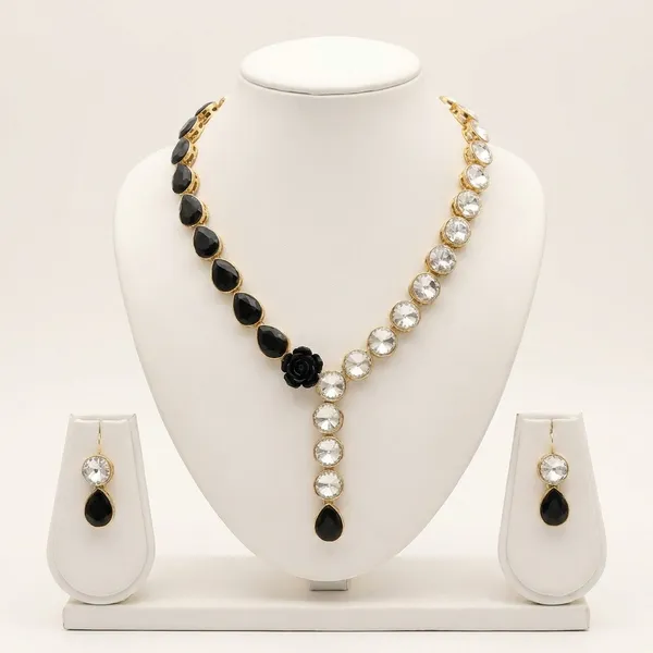 Black_White_Metal_Copper_Jewellery_Set_For_Women