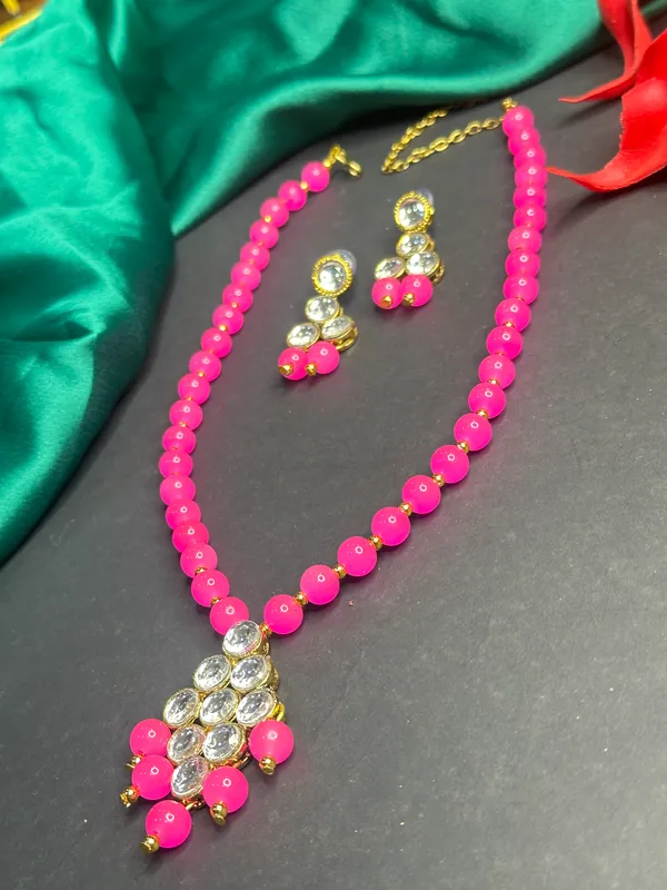 Pink_Alloy_Copper_Jewellery_Set_For_Women