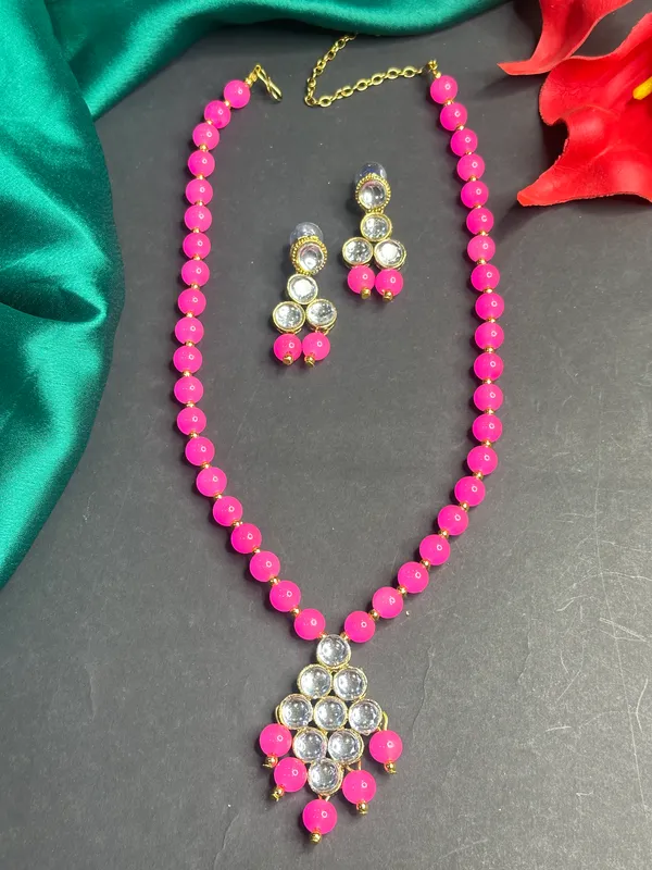Pink_Alloy_Copper_Jewellery_Set_For_Women
