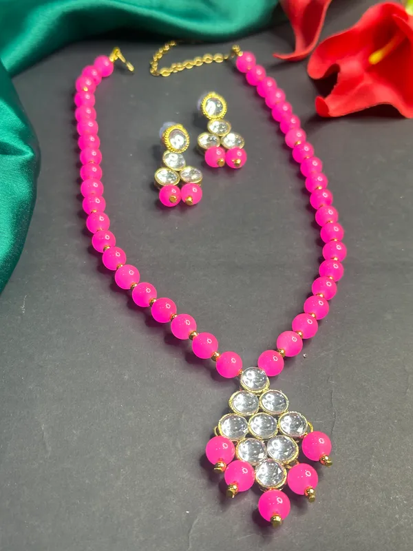 Pink_Alloy_Copper_Jewellery_Set_For_Women
