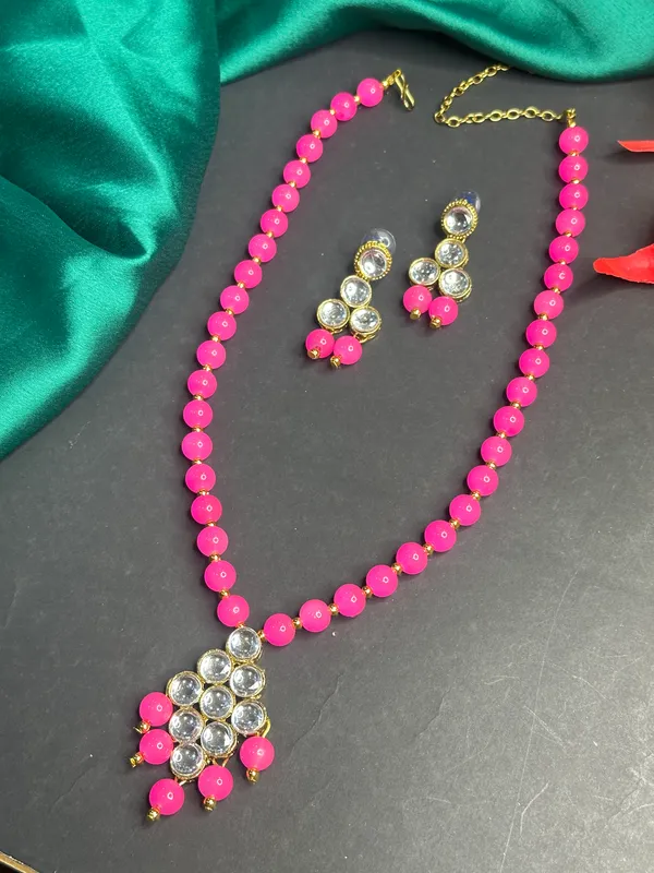 Pink_Alloy_Copper_Jewellery_Set_For_Women