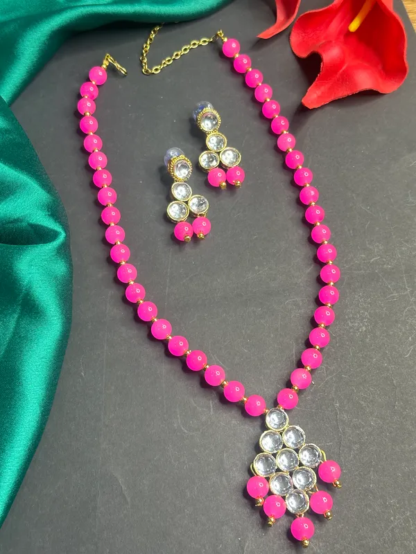 Pink_Alloy_Copper_Jewellery_Set_For_Women