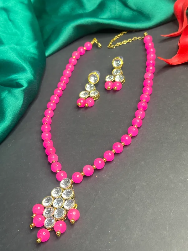 Pink_Alloy_Copper_Jewellery_Set_For_Women