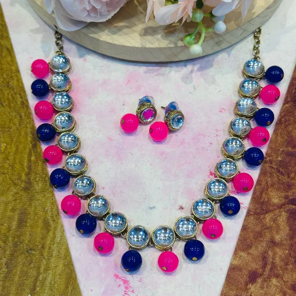 Pink_Blue_Alloy_Copper_Jewellery_Set_For_Women