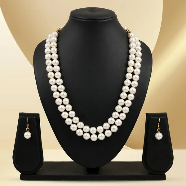 Dhivara_Classic_Double_Line_Pearl_Necklace_Set_For_Women