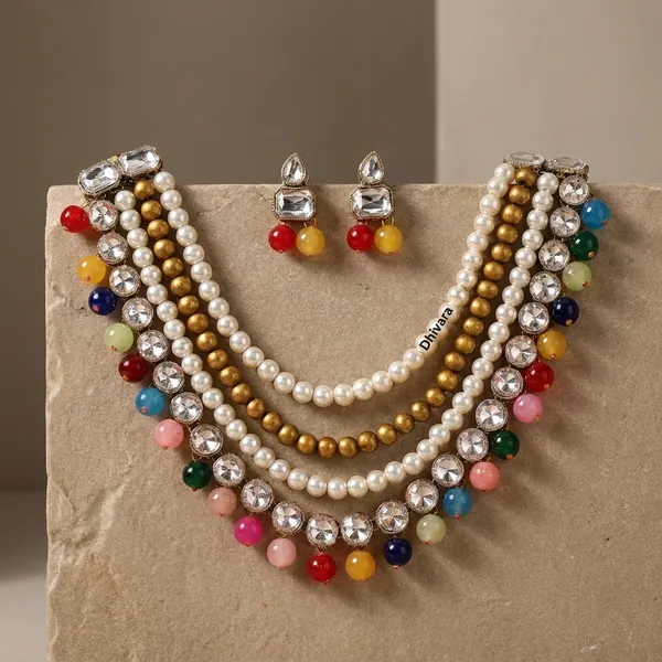 Multicolor_Alloy_Copper_Jewellery_Set_For_Women_|_Necklace_And_Earings
