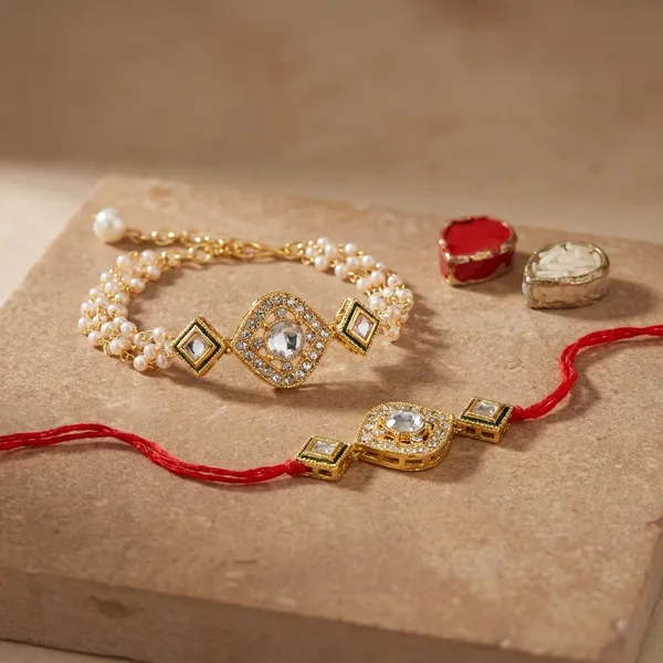 Dhivara_Designer_Bhaiya_Bhabhi_Rakhi_With_Roli_Chawal