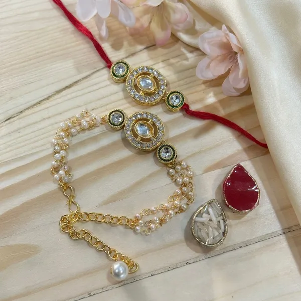 Dhivara_Designer_Bhaiya_Bhabhi_Rakhi_With_Roli_Chawal