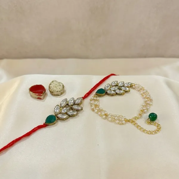 Dhivara_Couple_Rakhi_Combo_/_Pack_Of_2_Rakhi_With_Roli_Chawal