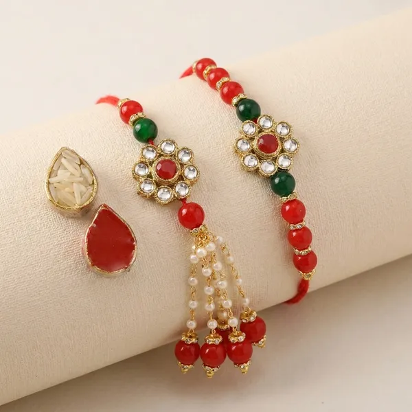 Dhivara_Couple_Rakhi_Combo_/_Pack_Of_2_Rakhi_With_Roli_Chawal