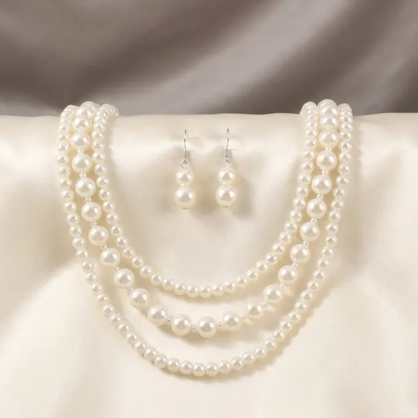 Three_Layer_Pearl_Jewellery_Set_With_Earring