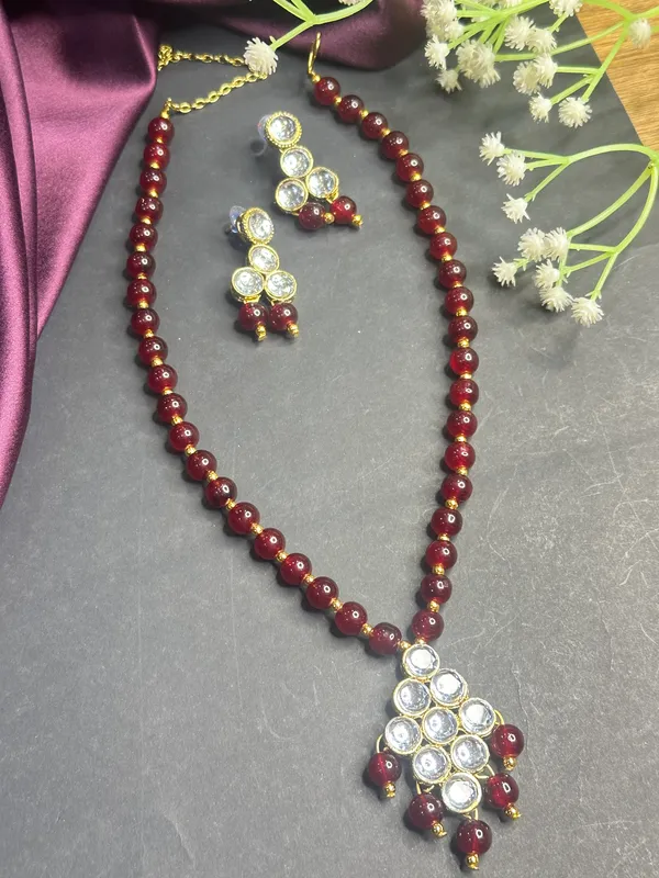 Maroon_Alloy_Copper_Jewellery_Set_For_Women