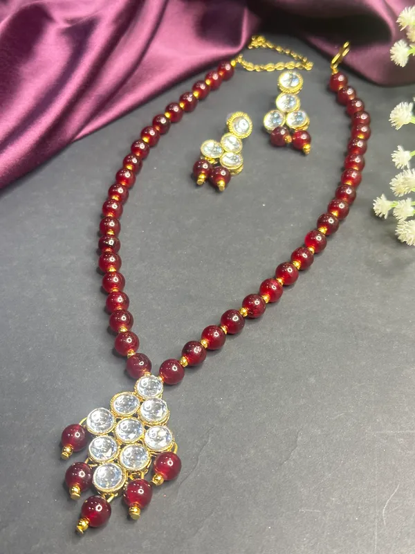 Maroon_Alloy_Copper_Jewellery_Set_For_Women