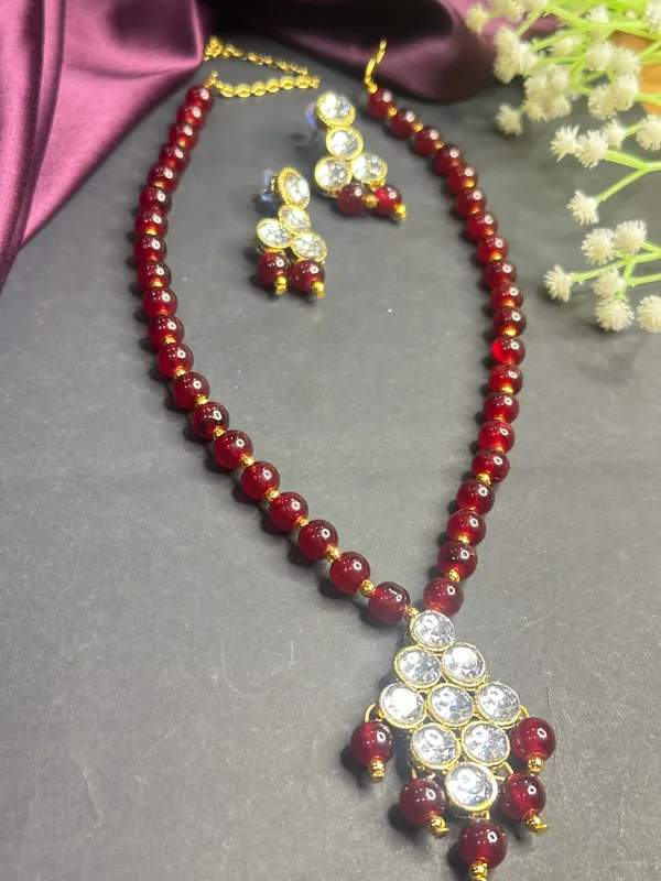 Maroon_Alloy_Copper_Jewellery_Set_For_Women