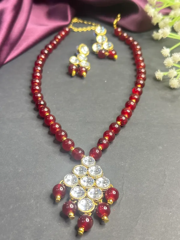 Maroon_Alloy_Copper_Jewellery_Set_For_Women