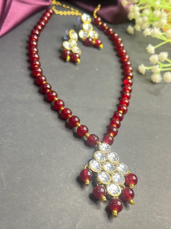 Maroon_Alloy_Copper_Jewellery_Set_For_Women