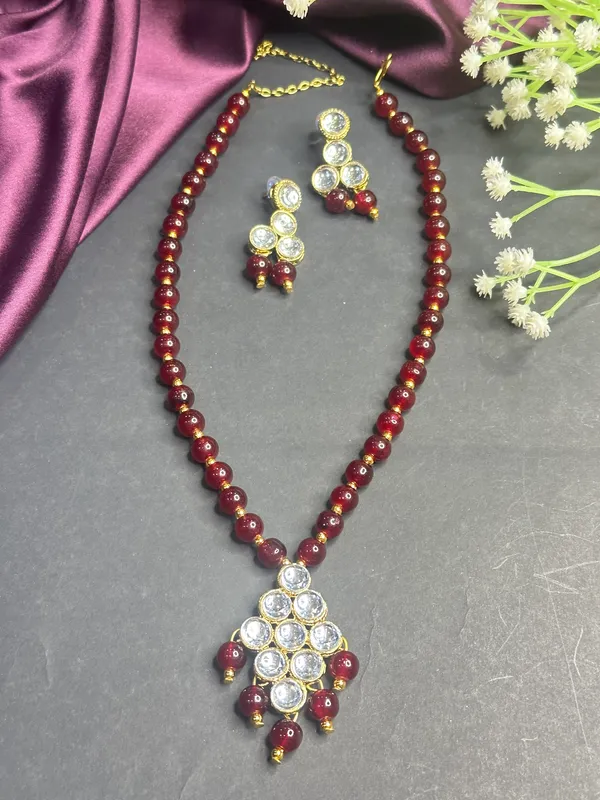 Maroon_Alloy_Copper_Jewellery_Set_For_Women