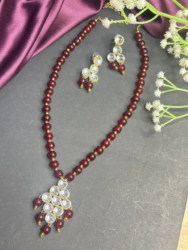 Maroon_Alloy_Copper_Jewellery_Set_For_Women