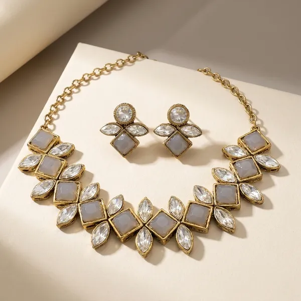 Grey_Alloy_Copper_Grey_Jewellery_Set_For_Women