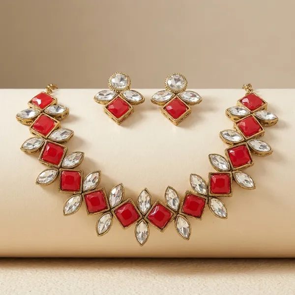 Red_Alloy_Copper_Red_Jewellery_Set_For_Women