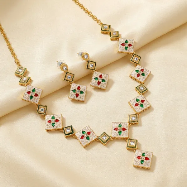 Dhivara_Shimmering_Glittering_White_Meenakari_Jewellery_Sets_For_Women